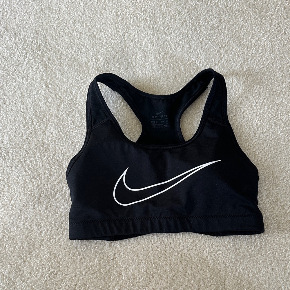XS Nike Black Sports Bra with White Swoosh